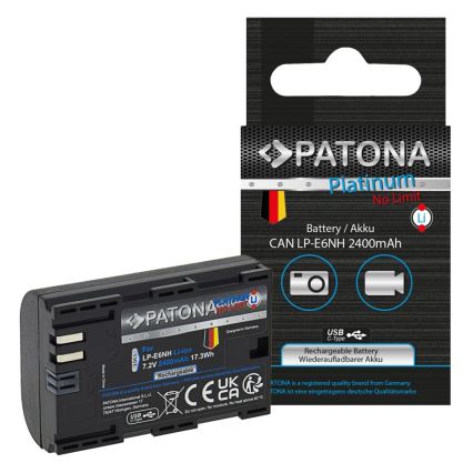 PATONA - Acumulador Canon LP-E6NH 2600mAh Li-Ion Platinum USB-C