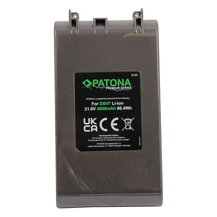 PATONA - Batería Dyson V7 4000mAh Li-lon 21,6V PREMIUM