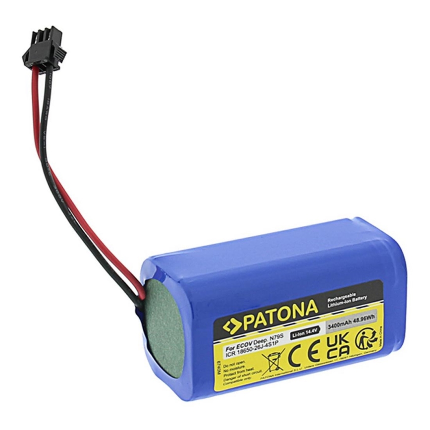PATONA - Batería Ecovacs Deebot 600/N79/715 3400mAh Li-lon 14,4V