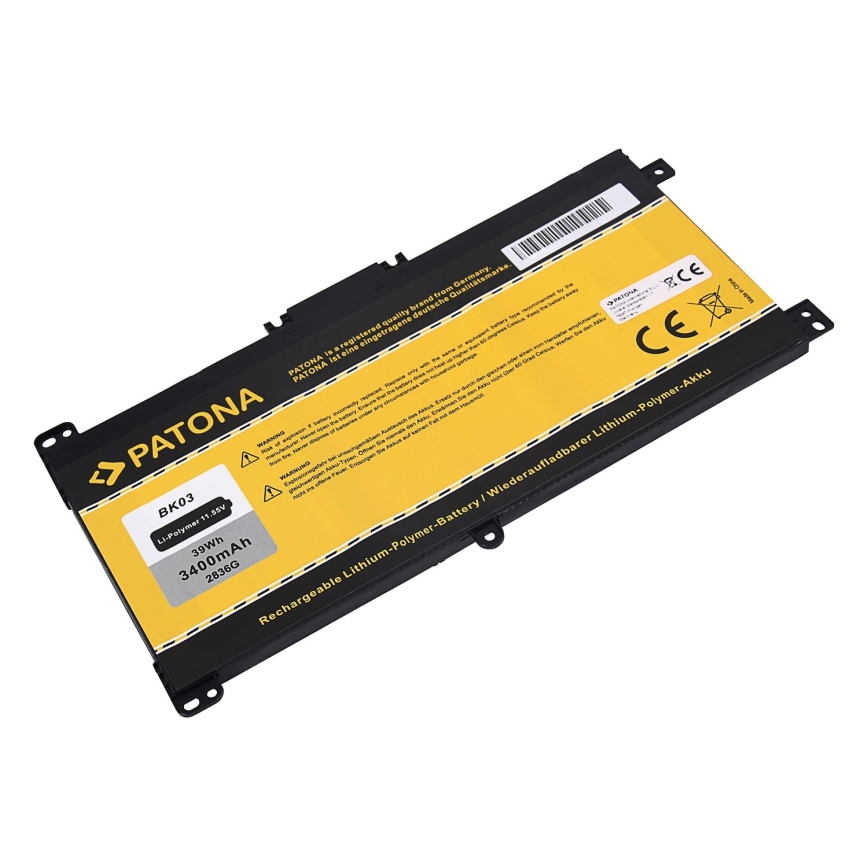 PATONA - Batería HP Pavilion X360 3400mAh Li-Pol 11,55V BK03XL