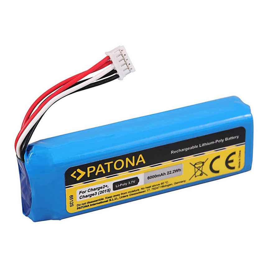 PATONA - Batería JBL Charge 2+ 6000mAh 3,7V Li-Pol