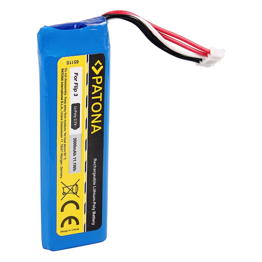 PATONA - Batería JBL Flip 3 3000mAh 3.7V Li-Pol