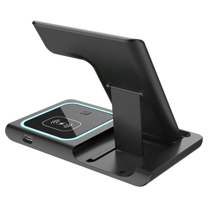 PATONA - Cargador inalámbrico 3en1 para iPhone negro