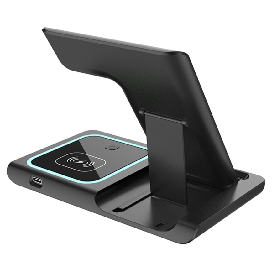 PATONA - Cargador inalámbrico 3en1 para iPhone negro