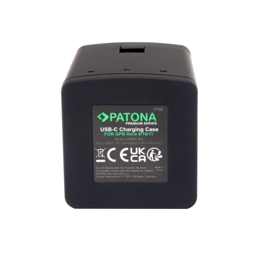 PATONA - Cargador Triple GoPro Hero 9/Hero 10/Hero 11/Hero 12