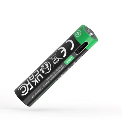 PATONA - SET 4x Batería AAA/LR03 Li-Pol 500mAh 1,5V con carga USB-C
