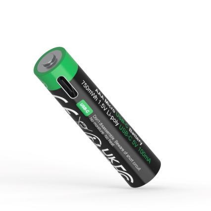 PATONA - SET 4x Batería AAA/LR03 Li-Pol 500mAh 1,5V con carga USB-C