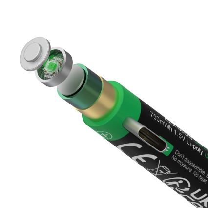 PATONA - SET 4x Batería AAA/LR03 Li-Pol 500mAh 1,5V con carga USB-C
