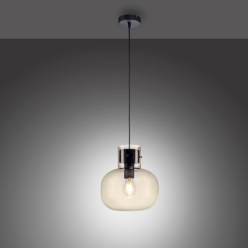 Paul Neuhaus 2003-27 - Lámpara colgante SHITAKE 1xE27/10W/230V diá. 25 cm humo