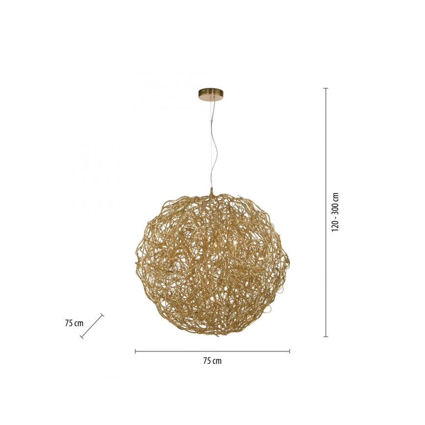 Paul Neuhaus 2019-12 - Lámpara colgante con cable SAREA 15xG9/40W/230V dorada