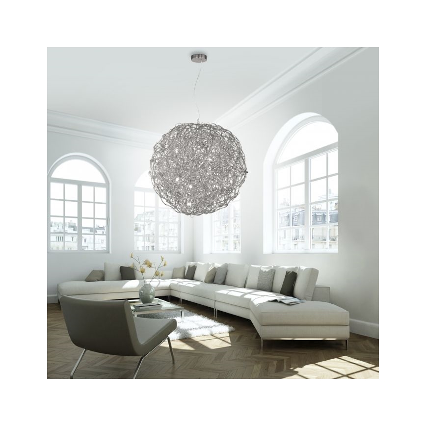 Paul Neuhaus 2019-21 - Lámpara colgante de cable SAREA 15xG9/40W/230V plateada