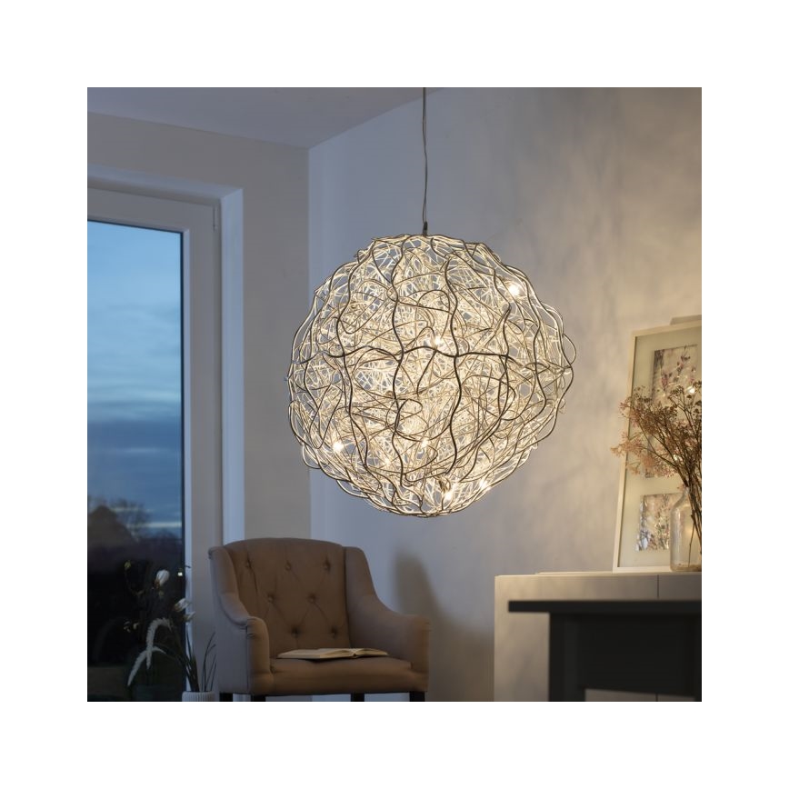 Paul Neuhaus 2019-21 - Lámpara colgante de cable SAREA 15xG9/40W/230V plateada