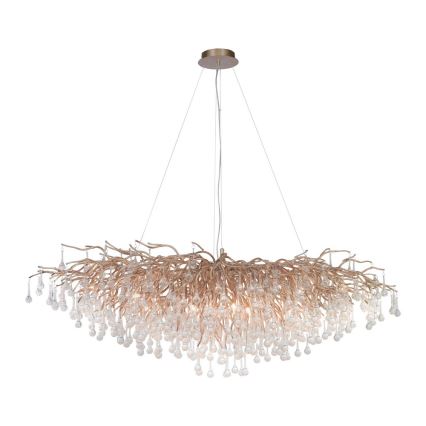 Paul Neuhaus 2031-11 - Lámpara colgante ICICLE 15xG9/40W/230V 75x150 cm latón