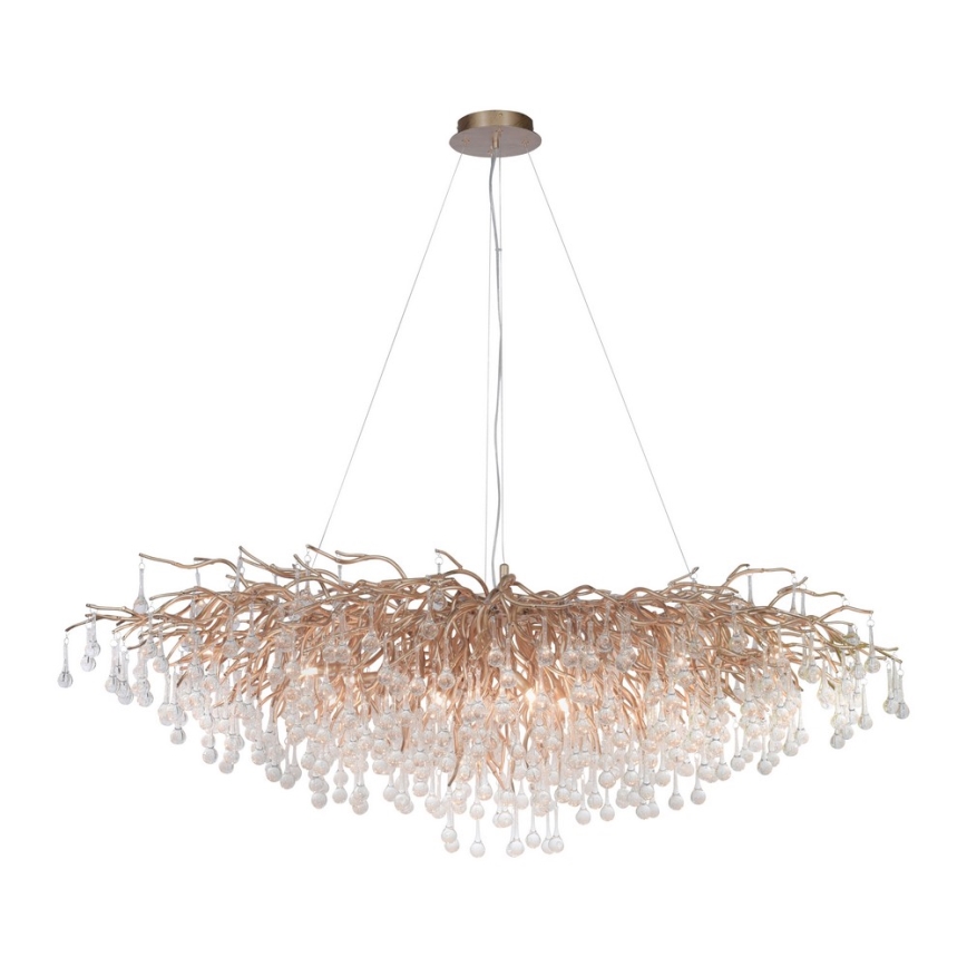 Paul Neuhaus 2031-11 - Lámpara colgante ICICLE 15xG9/40W/230V 75x150 cm latón
