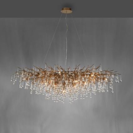 Paul Neuhaus 2031-11 - Lámpara colgante ICICLE 15xG9/40W/230V 75x150 cm latón