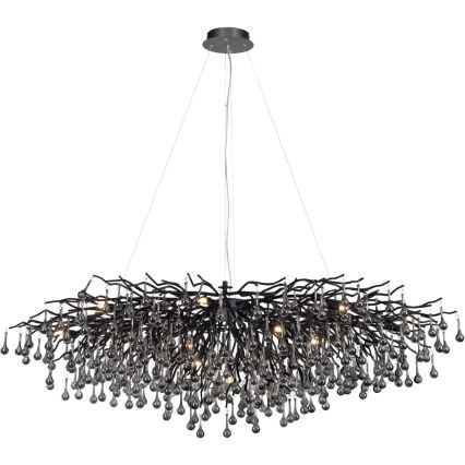 Paul Neuhaus 2031-18 - Lámpara colgante con cable ICICLE 15xG9/40W/230V 75x150 cm negra