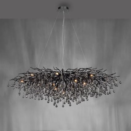 Paul Neuhaus 2031-18 - Lámpara colgante con cable ICICLE 15xG9/40W/230V 75x150 cm negra