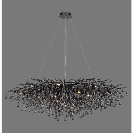 Paul Neuhaus 2031-18 - Lámpara colgante con cable ICICLE 15xG9/40W/230V 75x150 cm negra