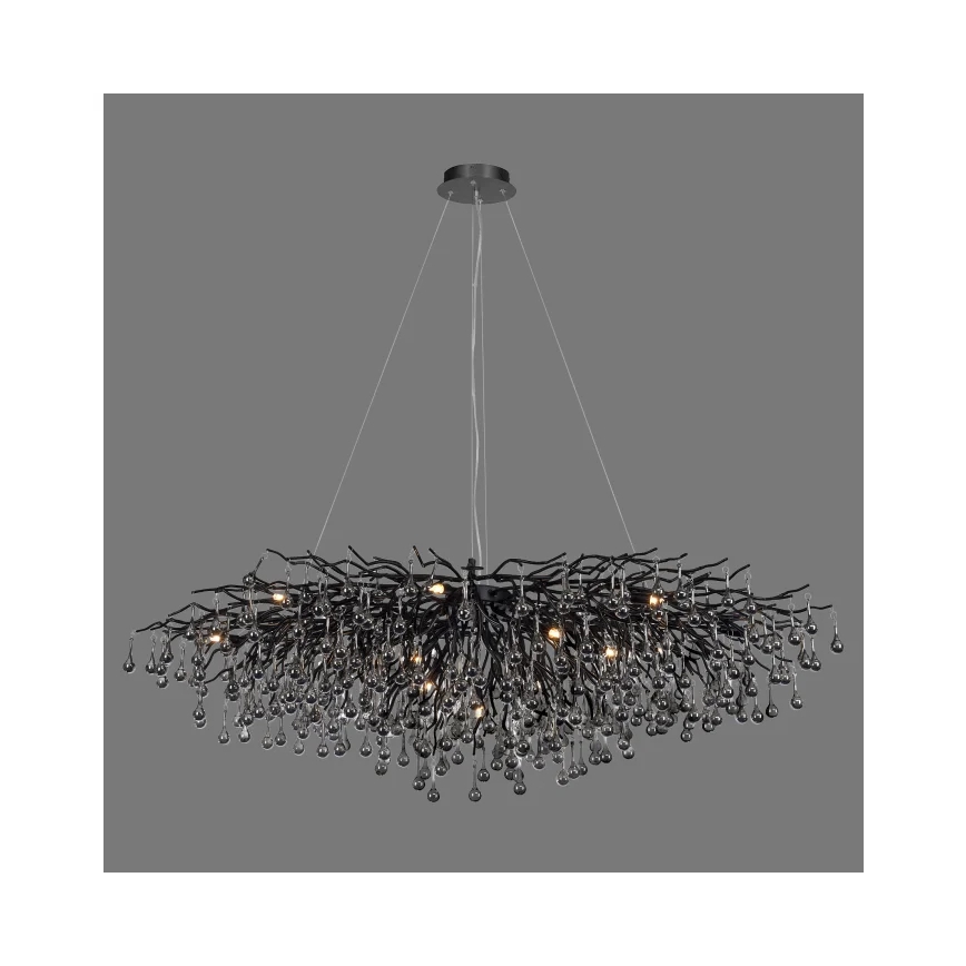 Paul Neuhaus 2031-18 - Lámpara colgante con cable ICICLE 15xG9/40W/230V 75x150 cm negra