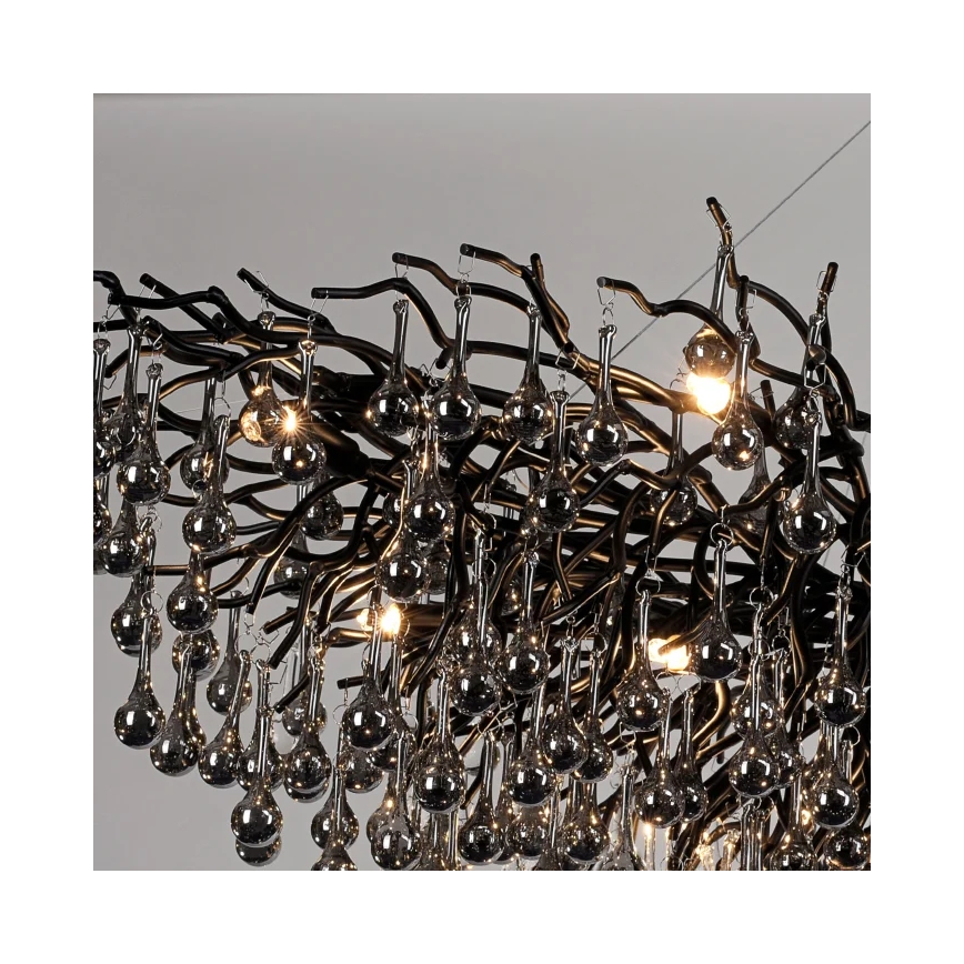 Paul Neuhaus 2031-18 - Lámpara colgante con cable ICICLE 15xG9/40W/230V 75x150 cm negra