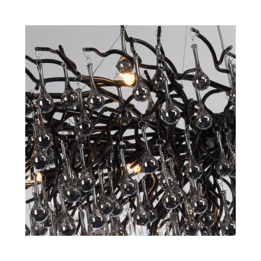 Paul Neuhaus 2031-18 - Lámpara colgante con cable ICICLE 15xG9/40W/230V 75x150 cm negra