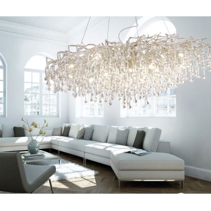 Paul Neuhaus 2031-55 - Lámpara colgante ICICLE 15xG9/40W/230V 75x150 cm cromo brillante