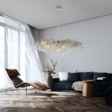 Paul Neuhaus 2031-55 - Lámpara colgante ICICLE 15xG9/40W/230V 75x150 cm cromo brillante