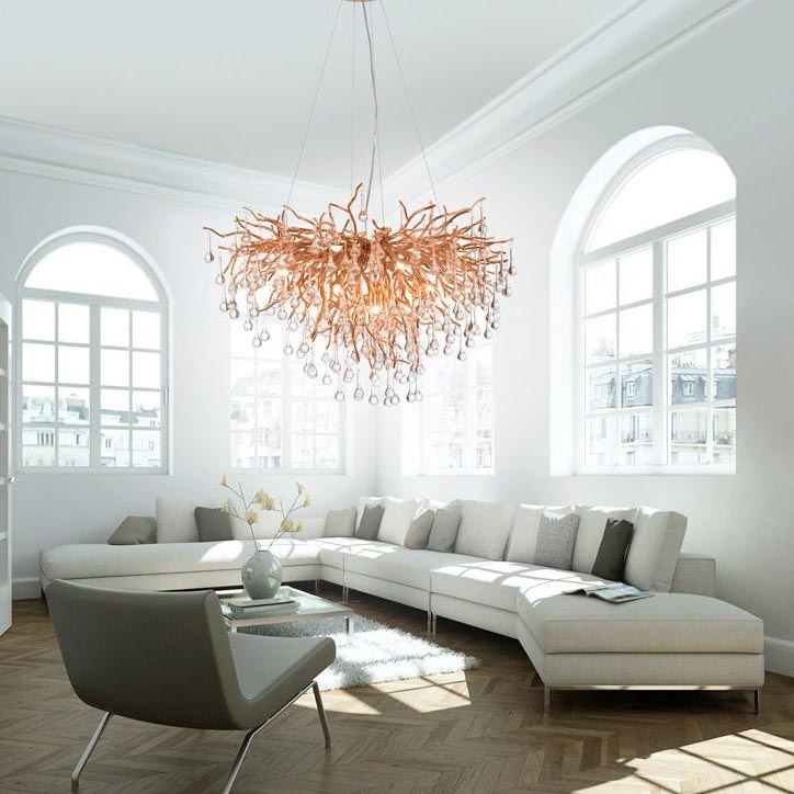Paul Neuhaus 2192-11 - Lámpara colgante ICICLE 10xG9/40W/230V 50x100 cm latón