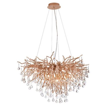 Paul Neuhaus 2192-11 - Lámpara colgante ICICLE 10xG9/40W/230V 50x100 cm latón