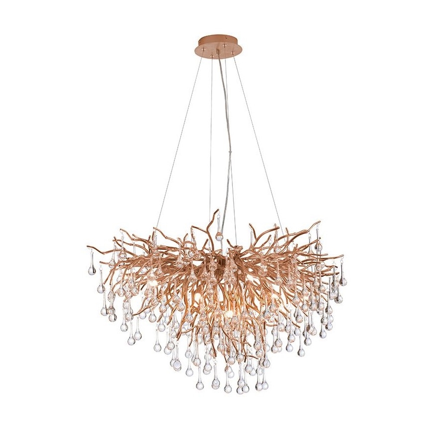 Paul Neuhaus 2192-11 - Lámpara colgante ICICLE 10xG9/40W/230V 50x100 cm latón