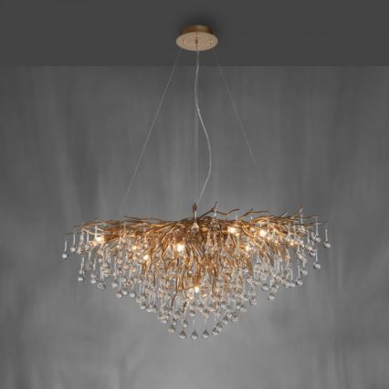Paul Neuhaus 2192-11 - Lámpara colgante ICICLE 10xG9/40W/230V 50x100 cm latón