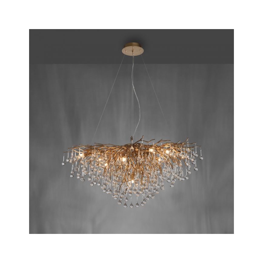 Paul Neuhaus 2192-11 - Lámpara colgante ICICLE 10xG9/40W/230V 50x100 cm latón