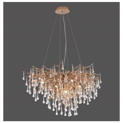 Paul Neuhaus 2192-11 - Lámpara colgante ICICLE 10xG9/40W/230V 50x100 cm latón