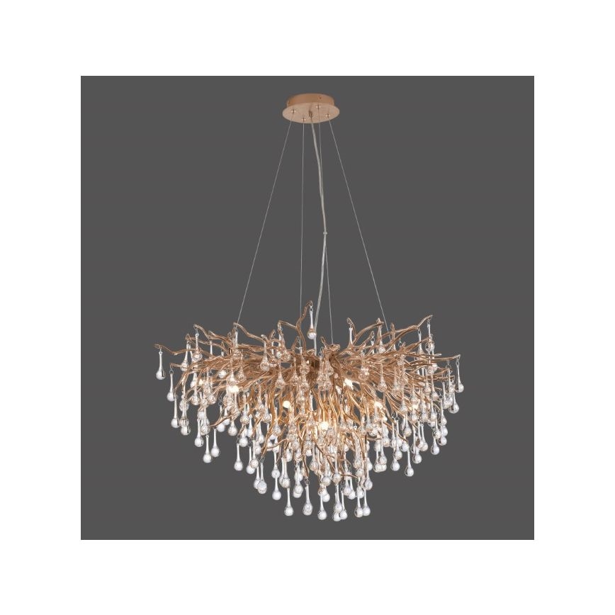 Paul Neuhaus 2192-11 - Lámpara colgante ICICLE 10xG9/40W/230V 50x100 cm latón