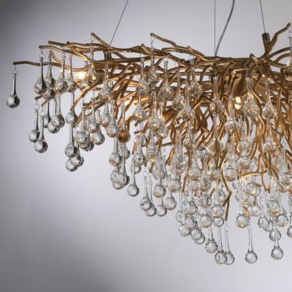 Paul Neuhaus 2192-11 - Lámpara colgante ICICLE 10xG9/40W/230V 50x100 cm latón