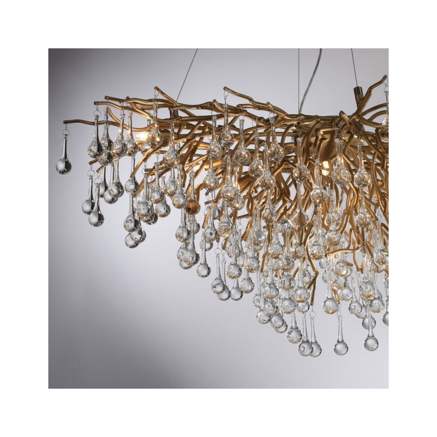 Paul Neuhaus 2192-11 - Lámpara colgante ICICLE 10xG9/40W/230V 50x100 cm latón