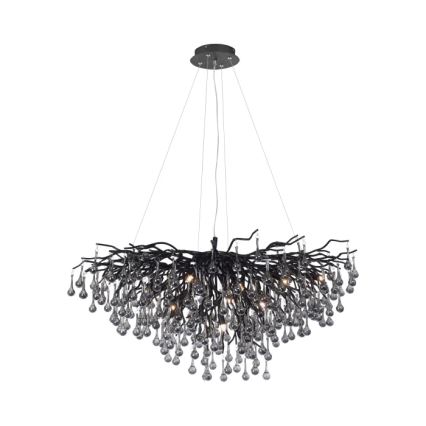 Paul Neuhaus 2192-18 - Lámpara colgante con cable ICICLE 10xG9/40W/230V 50x100 cm negra