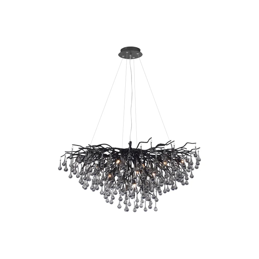 Paul Neuhaus 2192-18 - Lámpara colgante con cable ICICLE 10xG9/40W/230V 50x100 cm negra