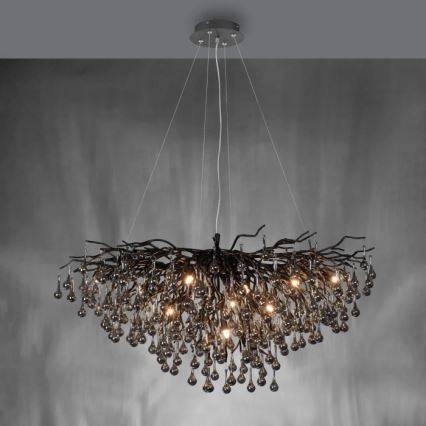 Paul Neuhaus 2192-18 - Lámpara colgante con cable ICICLE 10xG9/40W/230V 50x100 cm negra
