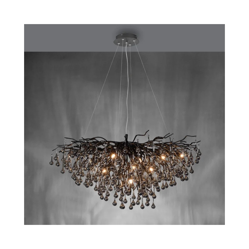 Paul Neuhaus 2192-18 - Lámpara colgante con cable ICICLE 10xG9/40W/230V 50x100 cm negra