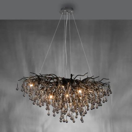 Paul Neuhaus 2192-18 - Lámpara colgante con cable ICICLE 10xG9/40W/230V 50x100 cm negra