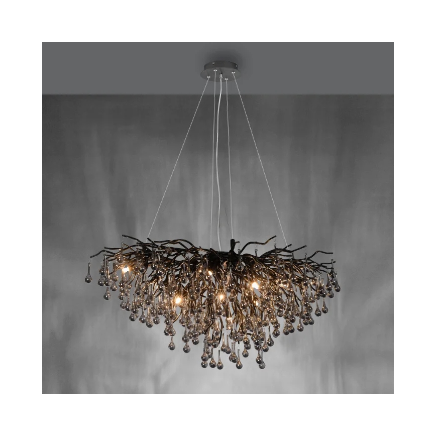 Paul Neuhaus 2192-18 - Lámpara colgante con cable ICICLE 10xG9/40W/230V 50x100 cm negra