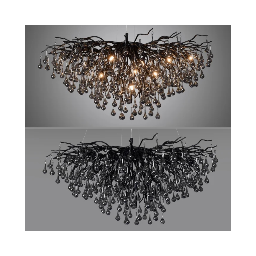 Paul Neuhaus 2192-18 - Lámpara colgante con cable ICICLE 10xG9/40W/230V 50x100 cm negra