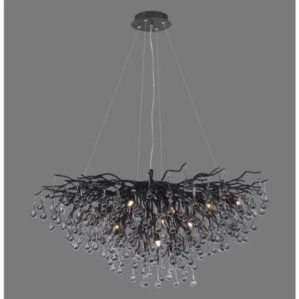 Paul Neuhaus 2192-18 - Lámpara colgante con cable ICICLE 10xG9/40W/230V 50x100 cm negra