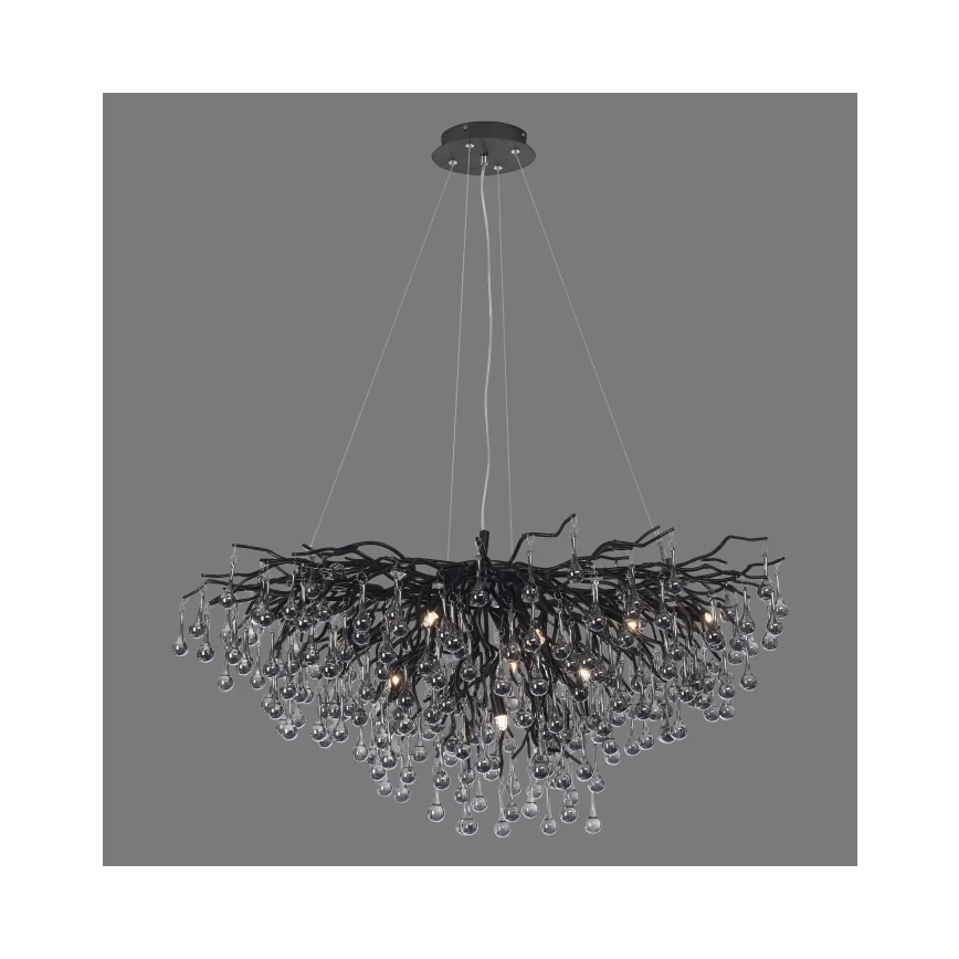 Paul Neuhaus 2192-18 - Lámpara colgante con cable ICICLE 10xG9/40W/230V 50x100 cm negra