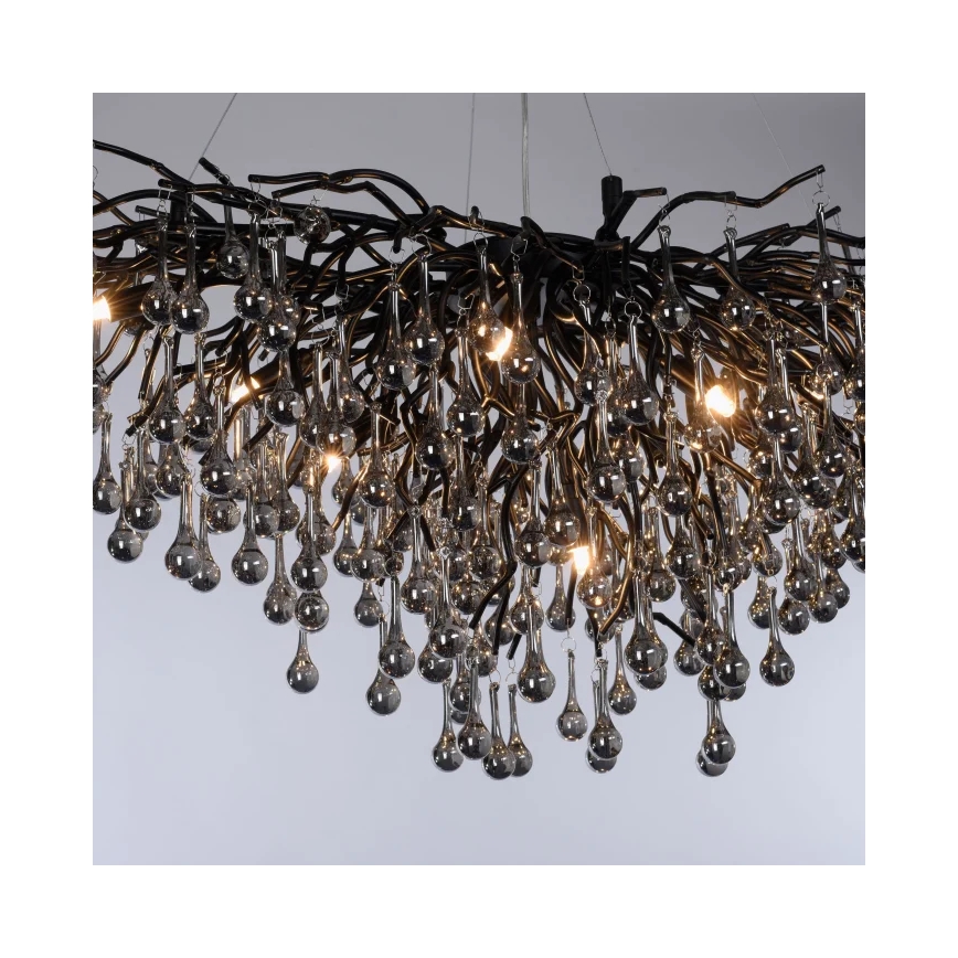 Paul Neuhaus 2192-18 - Lámpara colgante con cable ICICLE 10xG9/40W/230V 50x100 cm negra