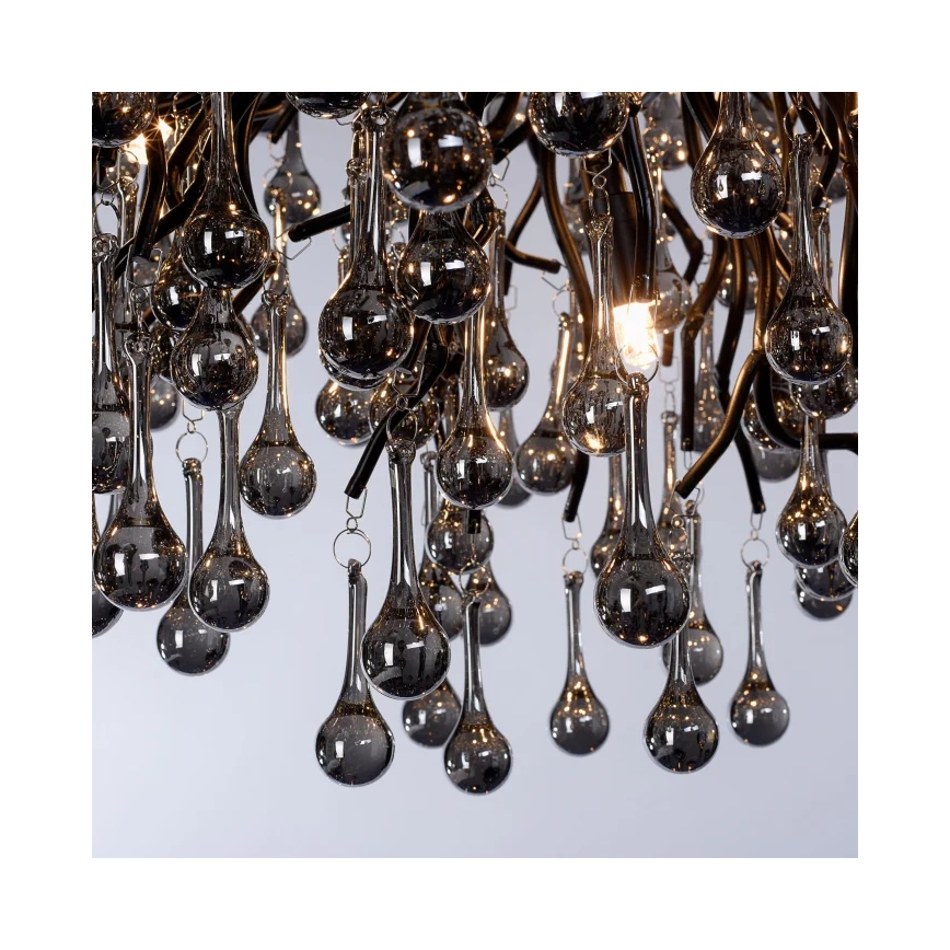 Paul Neuhaus 2192-18 - Lámpara colgante con cable ICICLE 10xG9/40W/230V 50x100 cm negra
