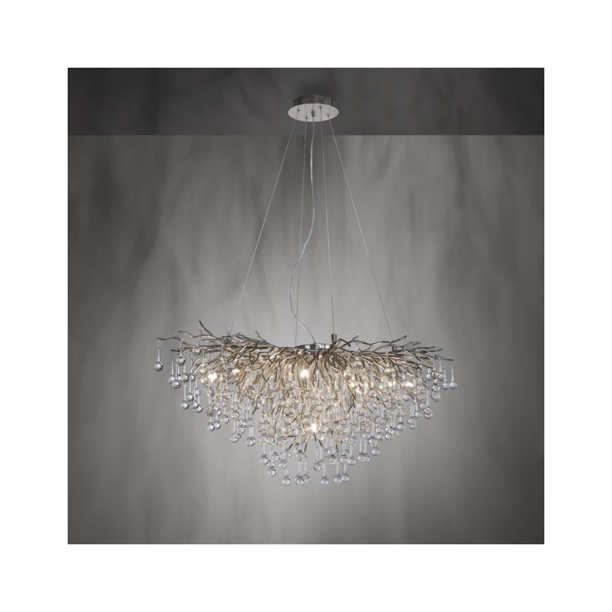 Paul Neuhaus 2192-55 - Lámpara colgante con cable ICICLE 10xG9/40W/230V 50x100 cm cromo brillante