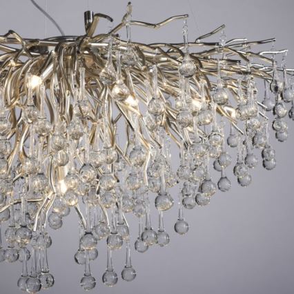Paul Neuhaus 2192-55 - Lámpara colgante con cable ICICLE 10xG9/40W/230V 50x100 cm cromo brillante