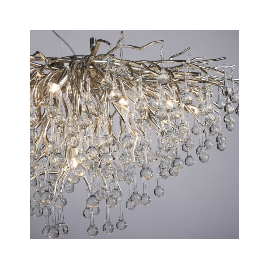 Paul Neuhaus 2192-55 - Lámpara colgante con cable ICICLE 10xG9/40W/230V 50x100 cm cromo brillante